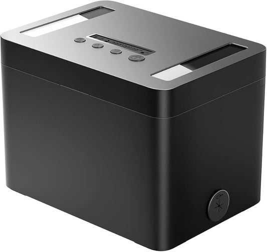 Metal Timed Lock Box with Emergency Unlocking, Phone Locked Box with Timer, Locking Container, Audio Prompt, Self-Control Safe Locker for Cellphone/iPad Mini/Medicine Gift Idea for Men Women