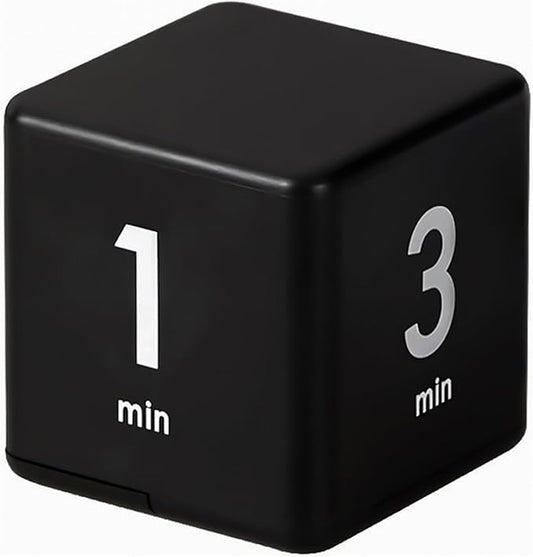 Cube Timer, Gravity Sensor Flip Timer for Study, Work, Game, Task, Kitchen, Kids, ADHD, Productivity, Workout (Black 1-3-5-10)