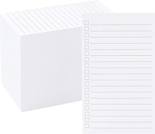 Okuna Outpost Note Cards with Check Boxes - 300 Pack, 3 x 5 in, White Heavy Stock - Vertical Ruled Index & Task Cards for Daily To-Do Lists