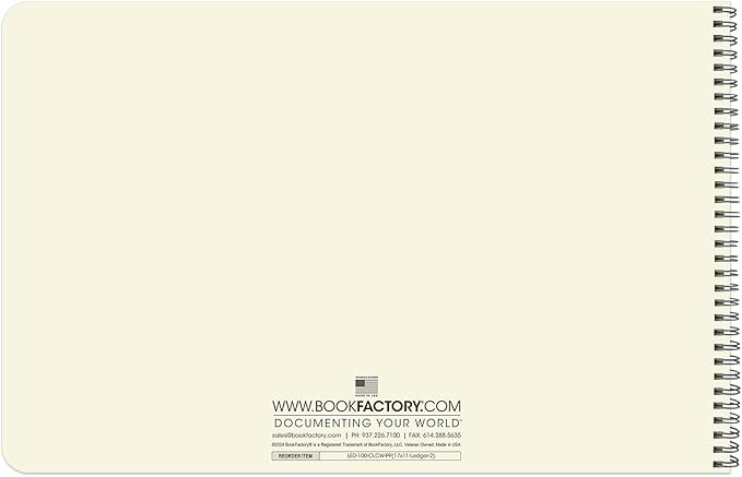 BookFactory Accounting Ledger Notebook/Large 2 Column Accounting Ledger Columnar (Two Columns) Log Book - 17'' x 11'', 100 Pages, Wire-O Landscape Format (LED-100-CLCW-PP(17x11-Ledger-2)-AX)