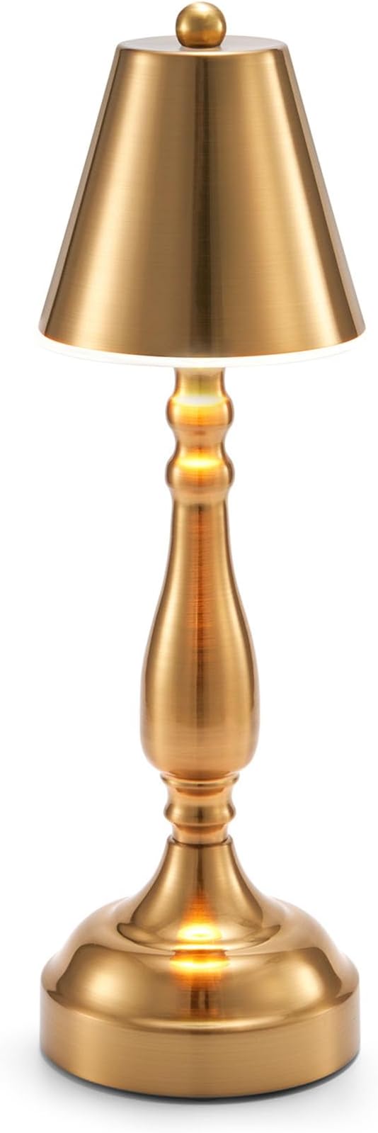 UMEXUS Small LED Cordless Table Lamp, Battery Operated Rechargeable Lamp for Restaurant Dinner, Portable 3-Way Dimmable Touch Light Vintage Metal Night Light for Bar Dining Room Bedside Patio Outdoor