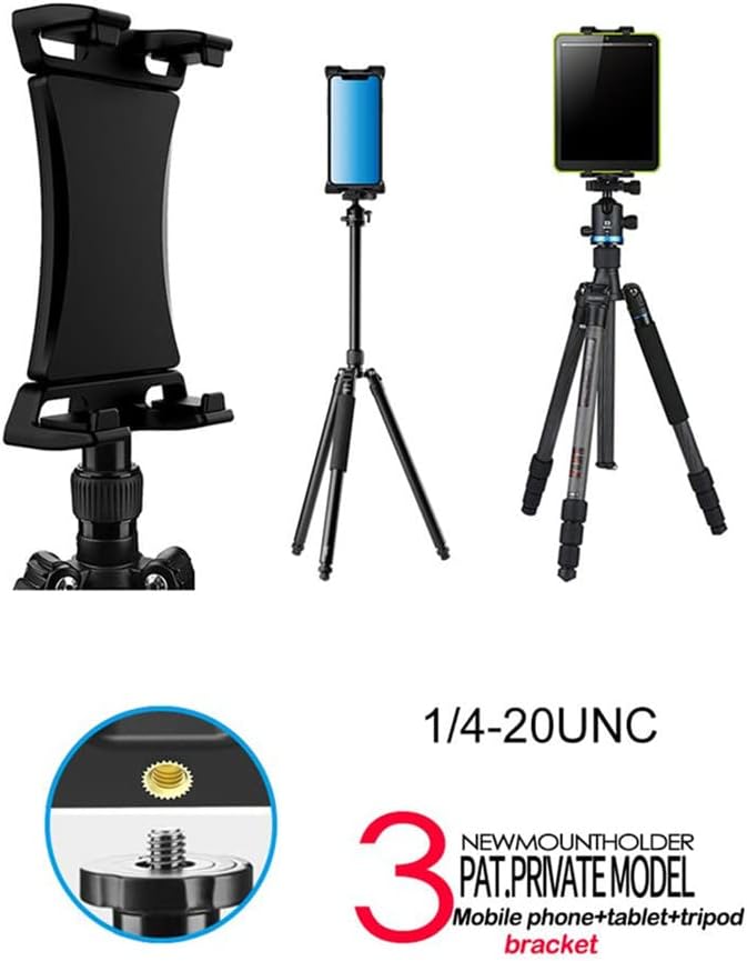 Yiting Tablet Stand, Bike Phone Holder for Indoor Gym Treadmill, Spinning Exercise Bicycle, Mic Stand, Cellphone Mount for iPad Pro, iPad, iPad mini/Air & Smartphones (4.7-12.9")