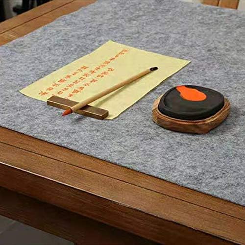 MEGREZ Chinese Calligraphy Drawing Felt Mat, Sumi Xuan Paper Painting Felt Desk Pad for Chinese Calligraphy Writing Japanese Drawing, Black, 19.6 x 27.5 inch (50 x 70cm)