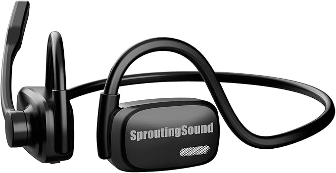 Bluetooth Headphones, Bluetooth V5.4 Wireless Headphones with Noise Cancelling Mic, 12H Playtime, 15.4mm Diaphragm Driver, Open Ear Headset for Office Meeting Running Cycling Driving (Black)