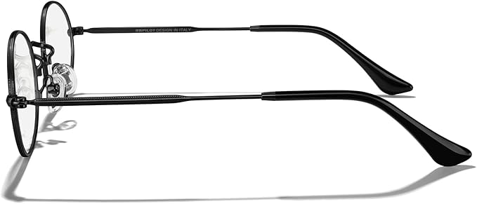 RB. Pilot Oval Reading Glasses for Women Men Blue Light Blocking Computer Thin Metal Full Rim Frame Readers