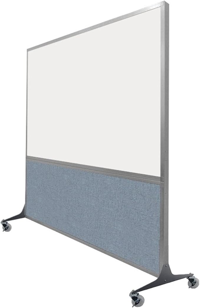 DivideWrite Mobile Whiteboard | Double Sided Dry Erase Board | Portable Office Cubicle Partition | Display for Classrooms, Conference Rooms, Meeting Areas and More | Warm Pebble 5' Wide x 6' Tall