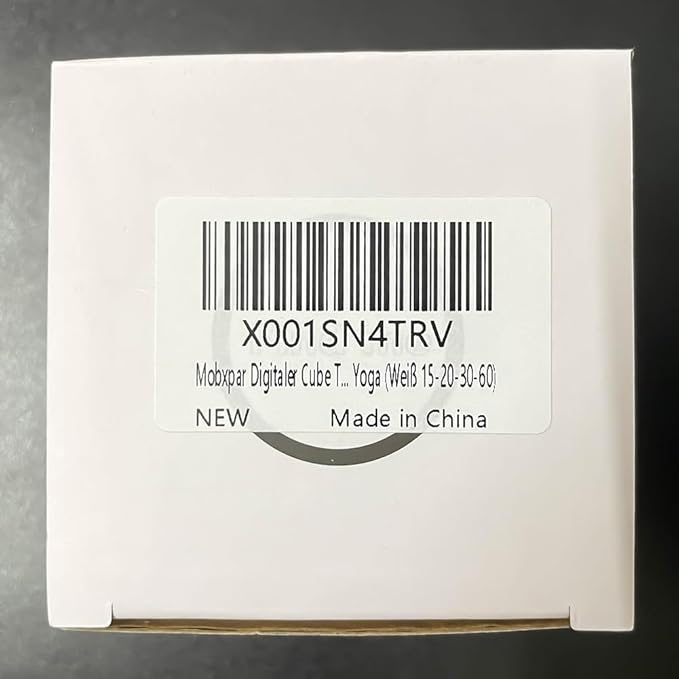 Cube Timer, Gravity Sensor Flip Timer for Study, Work, Game, Task, Kitchen, Kids, ADHD, Productivity, Workout (White 15-20-30-60)