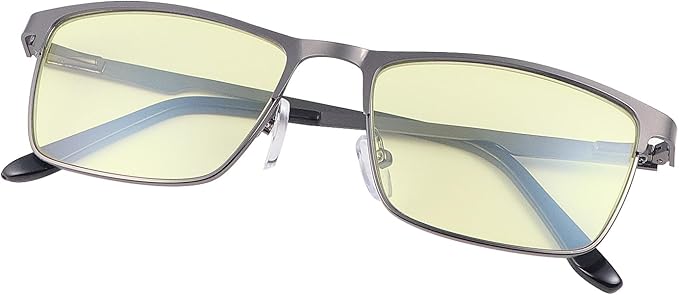 MIRYEA Blue Light Blocking Glasses UV400 Sunglasses Computer Gaming Eyeglasses Eye Protection Metal Eyewear for Men and Women