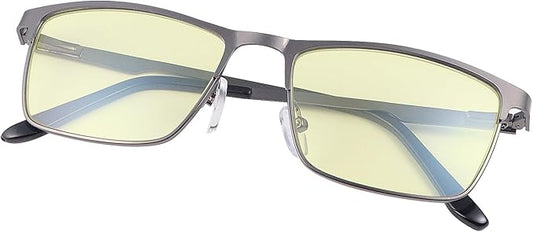 MIRYEA Blue Light Blocking Glasses UV400 Sunglasses Computer Gaming Eyeglasses Eye Protection Metal Eyewear for Men and Women