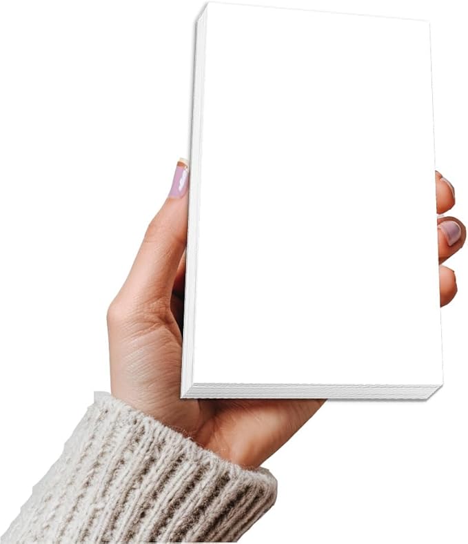 DEBRADALE DESIGNS 3x5 Inch Unlined Blank Memo Pads Bulk Pack - 25 White Note Pads, 100 Sheets Each, Pocket Size, Made in USA, Glued Short Edge Scratch Pads