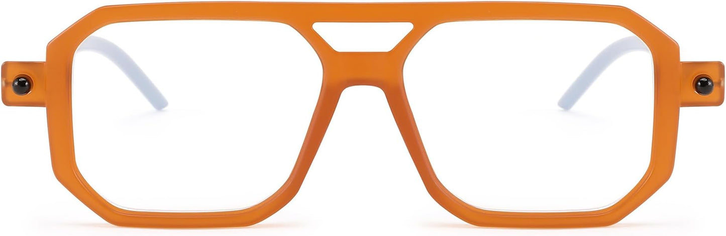 FEISEDY Vintage Square Blue Light Blocking Glasses Women Men 70s Flat Aviator Glasses Computer Anti Glare B0062