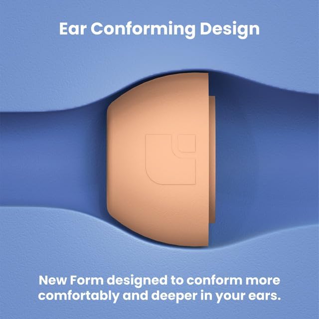 Foam Masters Ultra-Premium Memory Foam Ear Tips for AirPods Pro 1st & 2nd Gen | 3 Pairs | New Ver. | Secure Fit | Super Comfort | Better Noise Cancel | Replacement Buds (Assorted S/M/L, Peach)