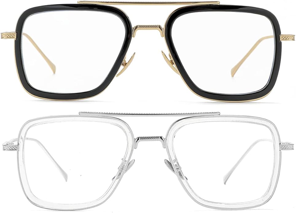 Tony Stark Style Blue Light Blocking Glasses for Men Women, Iron Man and Spider-Man Computer Gaming Glasses