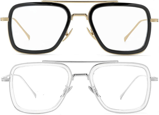 Tony Stark Style Blue Light Blocking Glasses for Men Women, Iron Man and Spider-Man Computer Gaming Glasses