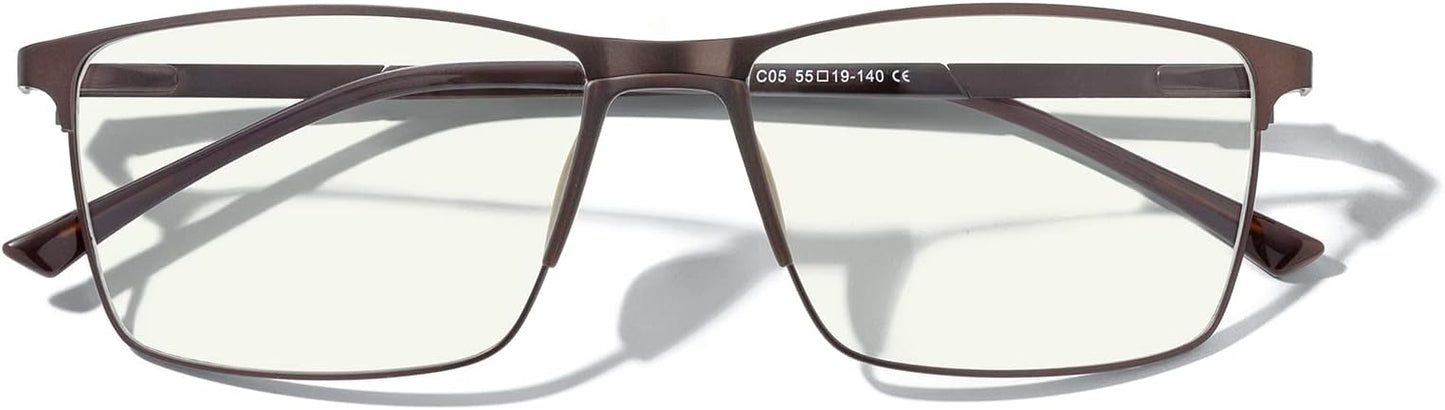 MERRY'S Fashion Blue Light Blocking Glasses - Reading Glasses Metal Frame Spring Hinge Readers for Men Eyeglasses