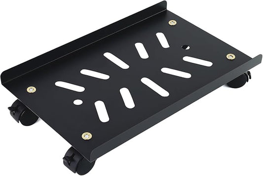 Metal Computer Tower Stand, PC Stand for Floor Mobile CPU Stand with 4 Rolling Caster Wheels Fits Most PC Under Desk,Ventilated CPU Holder PC Floor Cart for Office and Gamers(15.7 x 10inch)