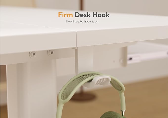 Claiks Standing Desk with Keyboard Tray, Electric Standing Desk Adjustable Height, 48x24 Inches Sit Stand up Desks with Splice Board, Raising Desks for Home Office, White