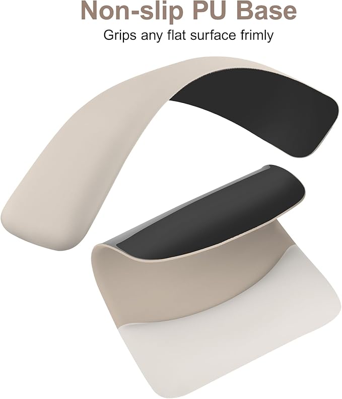 MOSISO Wrist Rest Support for Mouse Pad&Keyboard Set, Rectangular Ergonomic Mousepad Non-Slip Base Home/Office Pain Relief&Easy Typing Pad with Neoprene Cloth&Raised Curved Memory Foam, Stone Gray