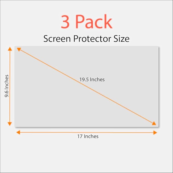 Anti-Glare and Anti Finger Print Screen Protector (3 Pack) for 19.5 Inches Widescreen Desktop Monitor