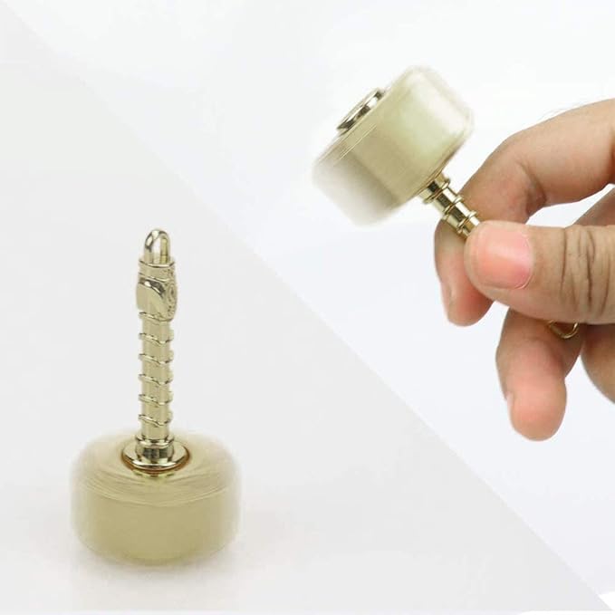 Fidget Chain Hammer Spinners Metal Cool Finger Hand Spinner Fidget Cube Block Anxiety Toy Focus Copper Fidget Toys Fingertip Gyro Stress Relief for Kids Adults(Bronze)