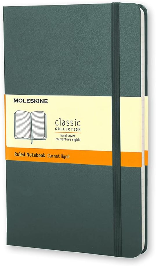 Moleskine Classic Notebook, Hard Cover, Pocket (3.5" x 5.5") Ruled/Lined, Forest Green, 192 Pages