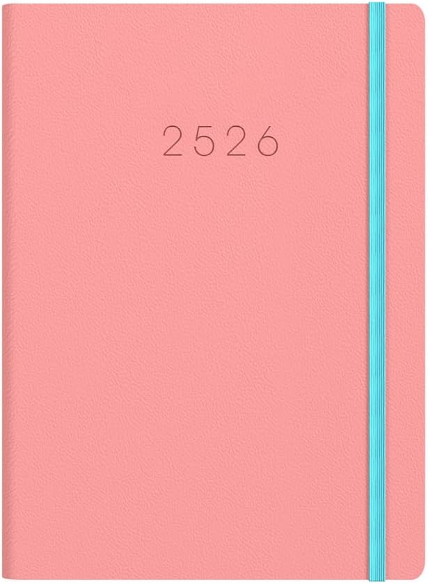 Collins 'Legacy' 14 Month Mid/Academic Year Planner, July 2025-August 2026 Week-to-View Diary, A5 Hard Cover, Pink