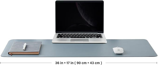 Cork Desk Mat - Dual-Sided Desk Pad for Office and Home - Desk Organization and Accessories - Ideal for Large Mouse Pad and Desk Mats on Top of Desks(Light Blue,90cmx 43cm)