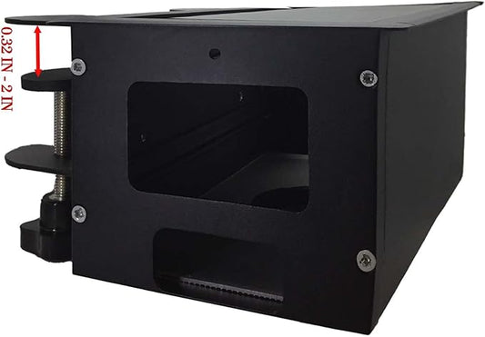 Aluminum Cable Management Box Under Desk No-Drill - Flip-Top Cable Organizer with Dustproof Brush, Clamp-On 20" Long Cable/Cord Management Tray Black for Home Office Standing Desk