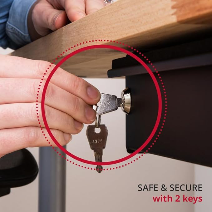 Penn Elcom Under Desk Laptop Drawer, Lockable, for 14” Laptops - Premium Sliding Security Drawers - Model EX-6101B