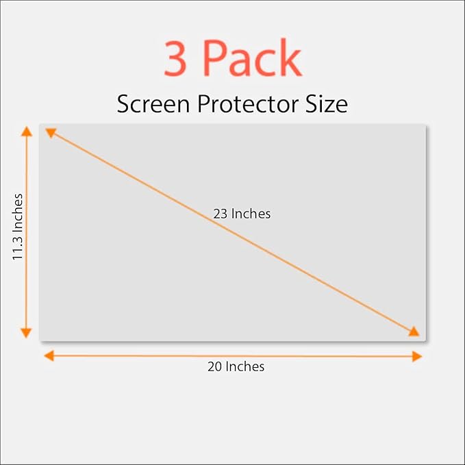 Anti-Glare and Anti Finger Print Screen Protector (3 Pack) for 23 Inches Widescreen Desktop Monitor