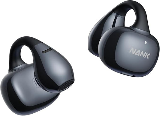 NANK Ultra Clip On Earbuds, Wireless Bluetooth 5.4 Wireless Open Ear Clip-on Headphones, Adaptive Comfort & Secure Fit, AI Noise Cancelling Calls, 24H Playtime, IPX5 Waterproof for Workdays Sports