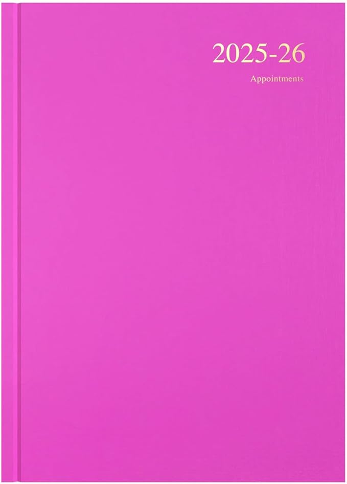 Collins 'Essentials' 12 Month Mid/Academic Year Planner, July 2025-July 2026 - ESSA43M.50-2526 - Week-to-View Appointments Diary, A4 Hard Cover, Pink