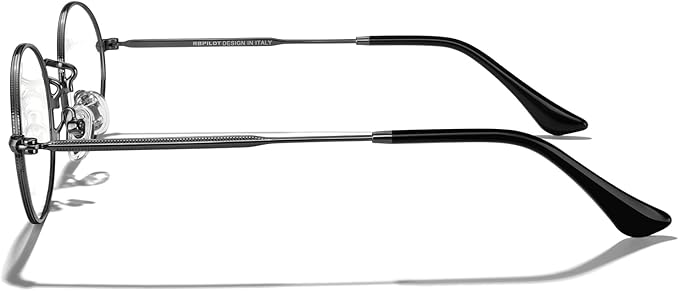 RB. Pilot Oval Reading Glasses for Women Men Blue Light Blocking Computer Thin Metal Full Rim Frame Readers