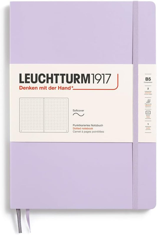 LEUCHTTURM1917 - Notebook Softcover Composition B5-123 Numbered Pages for Writing and Journaling (Dotted, Lilac)