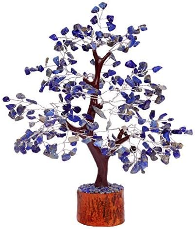 FASHIONZAADI Lapis Lazuli Crystal Tree of Life - Chakra Natural Handmade Gemstone Tree, Feng Shui Crystal Decoration, Money Spiritual Gift, Healing Crystal Chakra Decor