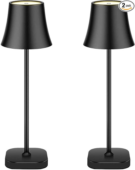 Table Lamps for Living Room Set of 2: Bedside Lamps for Nightstand: 5400mAh 72 Hours Battery Operated Rechargeable Cordless Table Lamp for Bedroom LED Dimmable Wireless Touch Desk Lamp