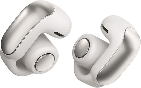 Bose Ultra Open Bluetooth Earbuds, True Wireless Earbuds with OpenAudio for Awareness, Clip On Design for Comfort, Immersive Audio, Up to 48 Hrs of Playtime, White Smoke