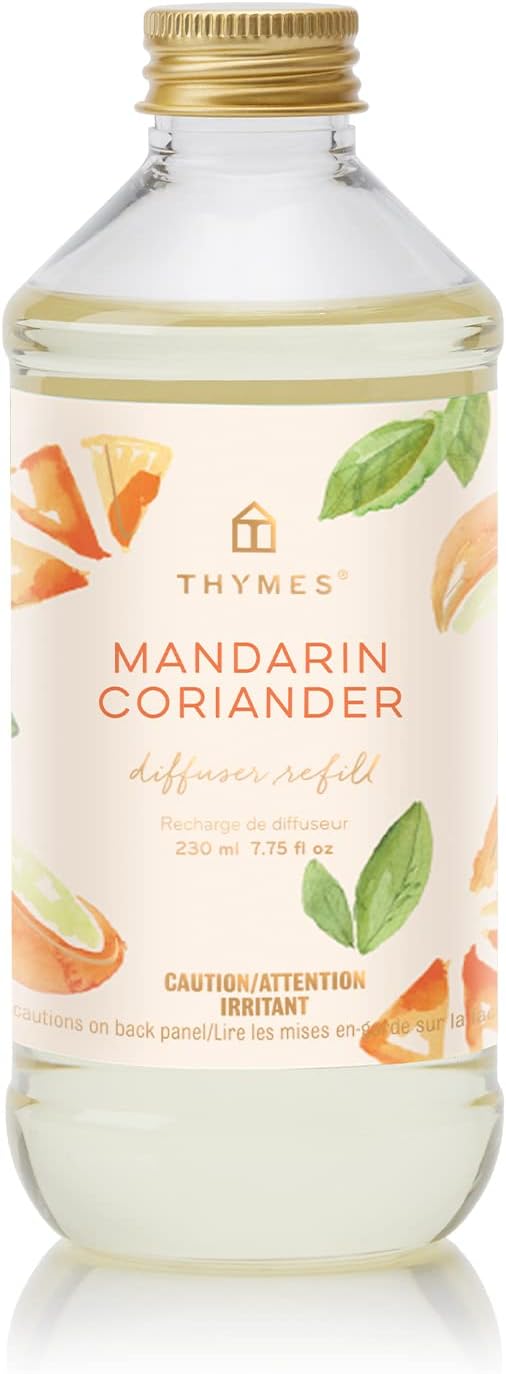 Thymes Mandarin Coriander Reed Diffuser Oil - Room Fragrance Oil - Flameless Home Fragrance7.75 Fl Oz