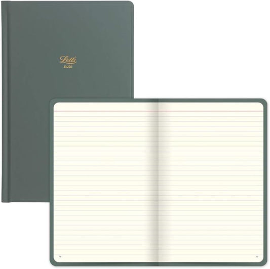 Letts Icon Book Notebook, Cream Paper, 240 Pages, 7.625 x 5 x 0.5 Inches, Green (B090115)