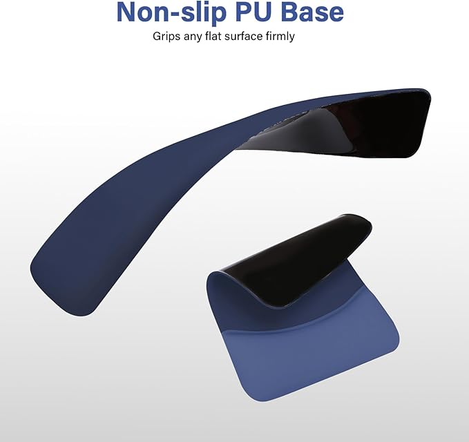 MOSISO Wrist Rest Support for Mouse Pad&Keyboard Set, Rectangular Ergonomic Mousepad Non-Slip Base Home/Office Pain Relief&Easy Typing Pad with Neoprene Cloth&Raised Curved Memory Foam, Navy Blue