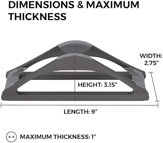HumanCentric Vertical Laptop Stand for Desks in Space Grey, Upright Adjustable Holder to Dock Apple MacBook, MacBook Pro, and Other Laptops to Organize Work & Home Office, Automatic Grip