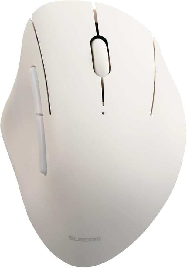 ELECOM Shellpha Bluetooth Wireless Mouse, Silent Click, Ergonomic 5 Programmable Buttons, Connect Up to 3 Devices, 2.4GHz USB Multi-Device Connection, 2000 DPI, PC Laptop Mac Mouse (White)