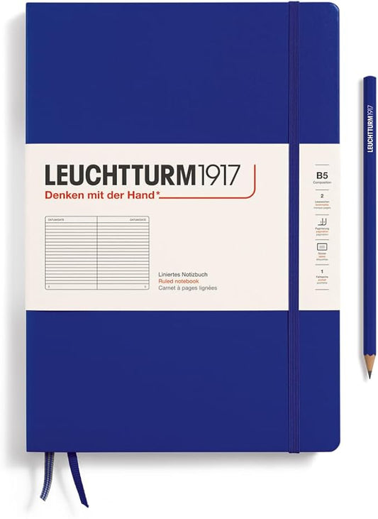 LEUCHTTURM1917 - Notebook Hardcover Composition B5-219 Numbered Pages for Writing and Journaling (Dusty Rose, Ruled)