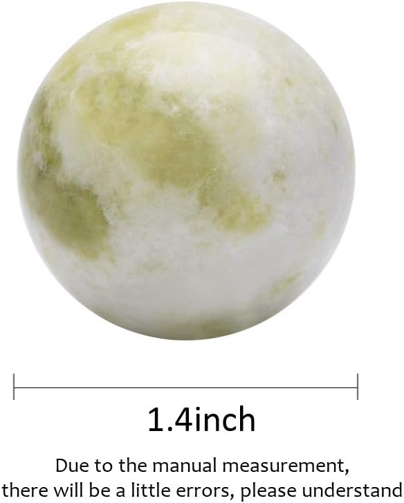 BRABUD 1.4'' Light Green Marble Baoding Chinese Health Exercise Stress Balls in Natural Stone Craft Collection BS003