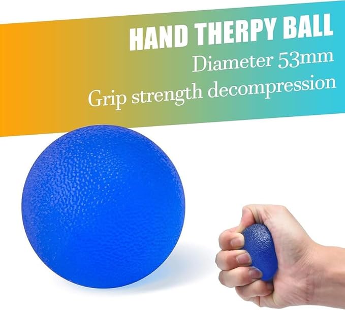 Grip Strength Trainer 7 Pack Adjustable, Finger Stretcher Resistance Extensor Bands, Finger Exerciser, Hand Gripper Strength Ring & Stress Ball
