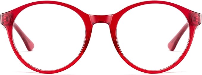 Cyxus TR90 Oversized Blue Light Blocking Glasses Women - Spring Hinge Round Frame Computer Use Anti Eye Strain 8018