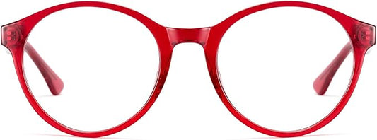 Cyxus TR90 Oversized Blue Light Blocking Glasses Women - Spring Hinge Round Frame Computer Use Anti Eye Strain 8018