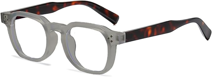 AIEYEZO Retro Blue Light Glasses for Men Women Square Thick Framed Eyeglasses Trendy Vintage Computer Glasses