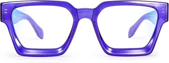 VISOONE Blue Light Blocking Glasses with TR90 Rectangle Frame and Chic Preppy Look for Women Men RIVER