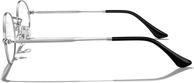 RB. Pilot Oval Reading Glasses for Women Men Blue Light Blocking Computer Thin Metal Full Rim Frame Readers